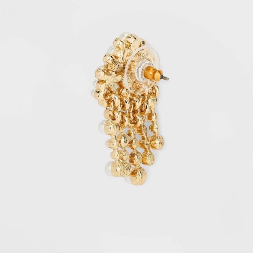 SUGARFIX by BaubleBar Pearl and Crystal Drop
Fringe Tassel Chandelier Earrings - Picture 2 of 4